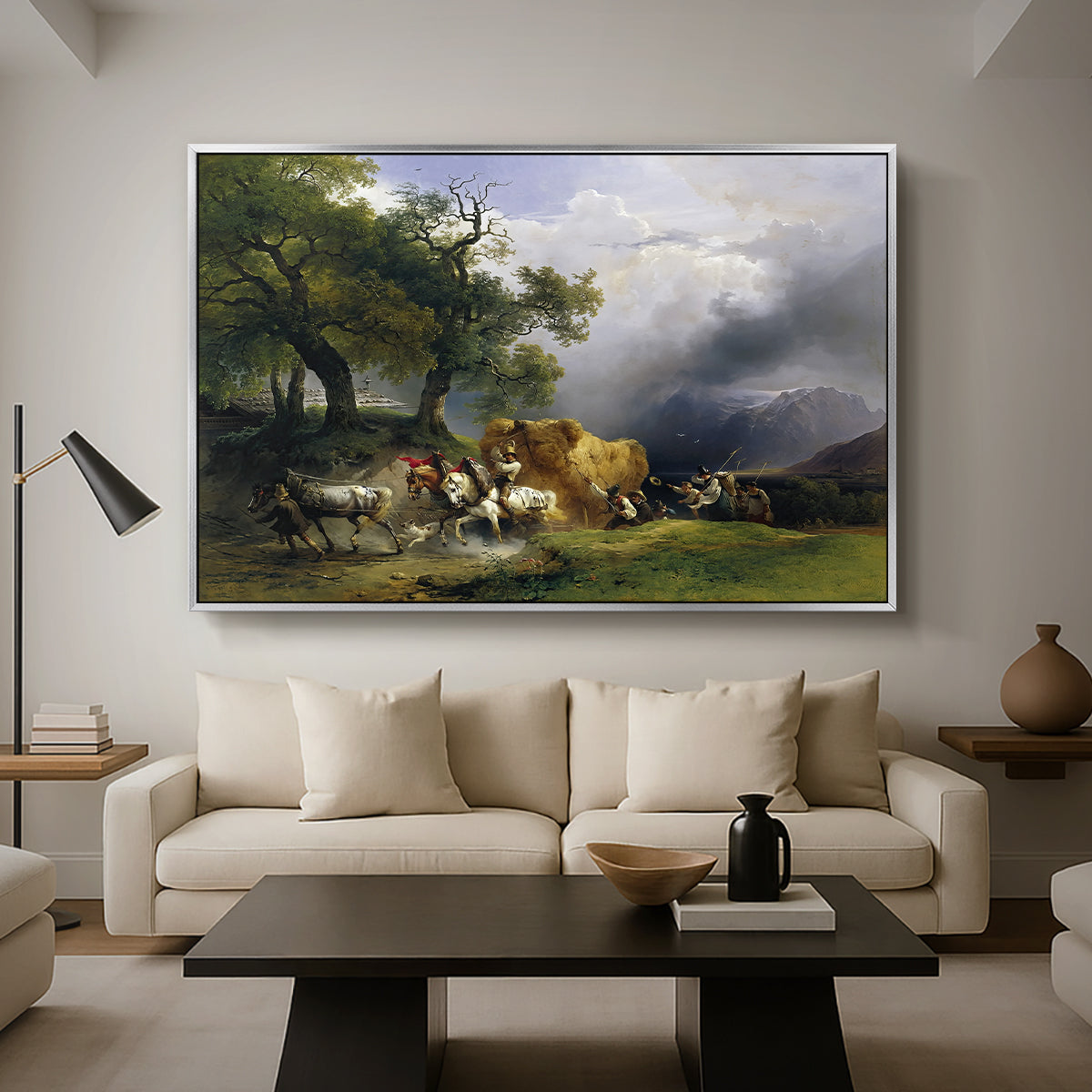 The Harvest Wagon (Der Heuwagen), c. 1850 - Floater Framed Canvas Print