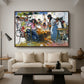 Net Menders in Valencia, 1909 - Floater Framed Canvas Print