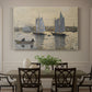Canvas art print featuring two sailing ships positioned side by side on calm water, showcased as a statement wall artwork