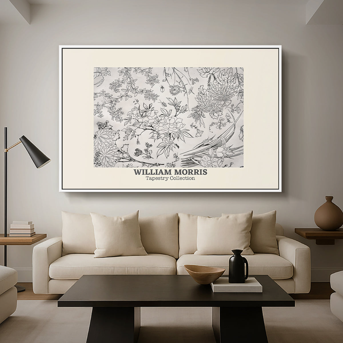 Fleurs, 1866 (Morris Inspired) - Floater Framed Canvas Print