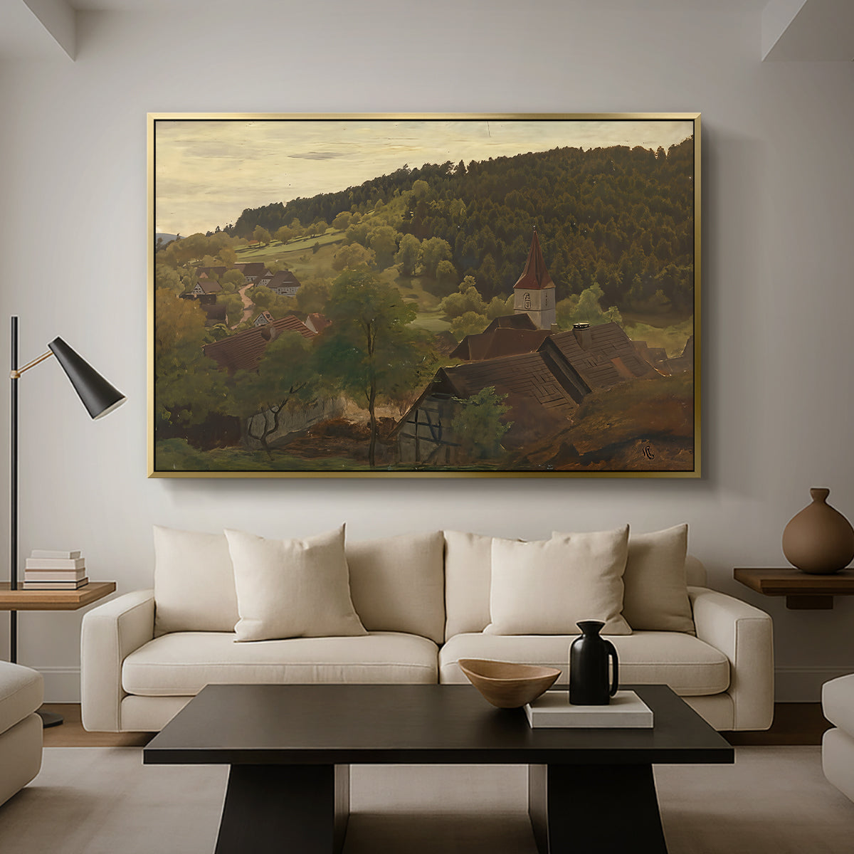Landscape from Ebersteinburg in Baden, 1876 - Floater Framed Canvas Print