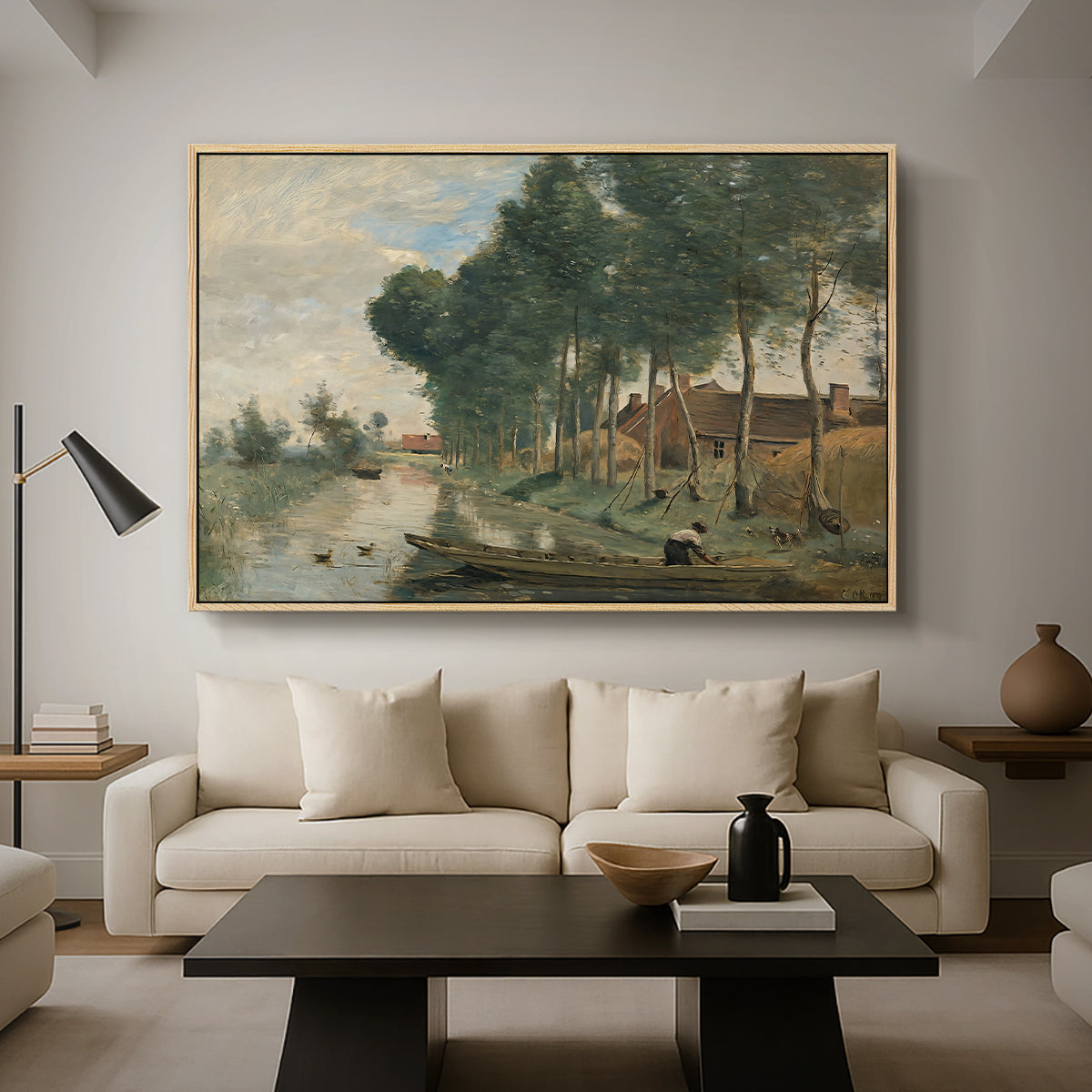 Landscape at Arleux-du-Nord, c. 1871-1874 - Floater Framed Canvas Print