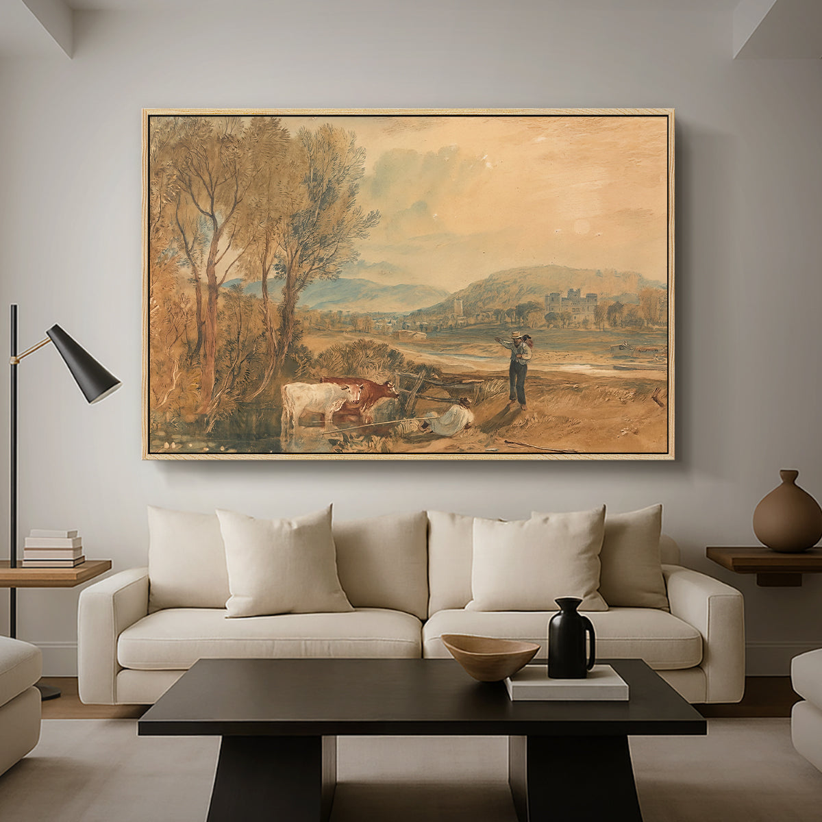 Lulworth Castle, Dorset, c. 1820 - Floater Framed Canvas Print