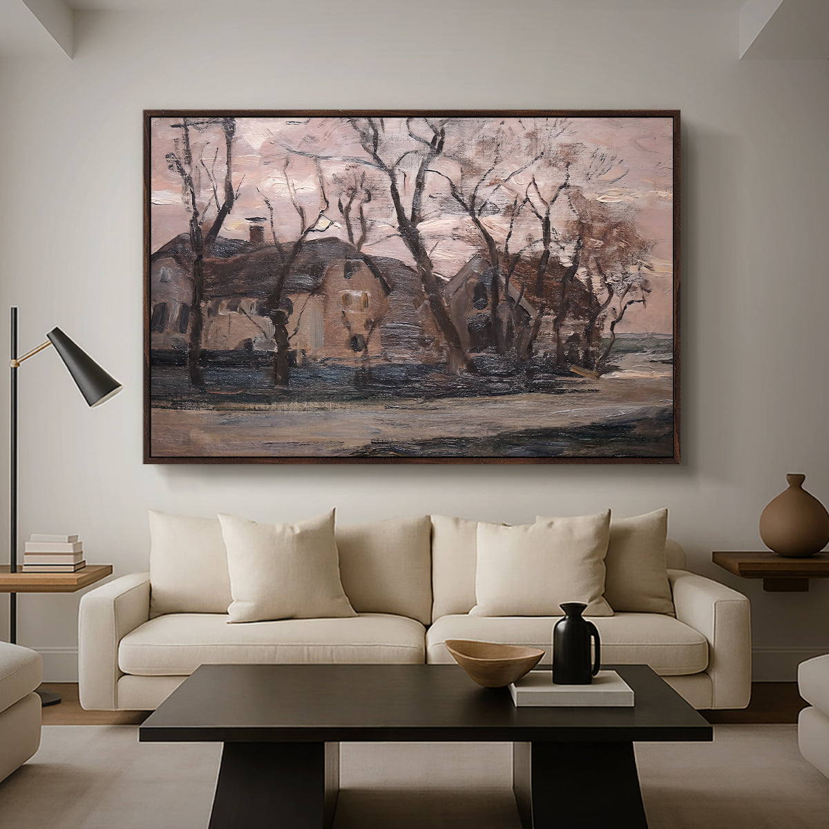 Farm near Duivendrecht in the Evening, c. 1905 - Floater Framed Canvas Print