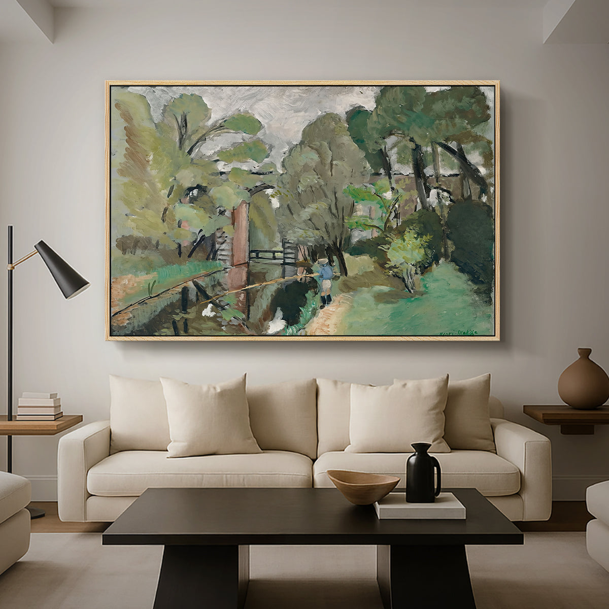 The Little Fisherman, Maintenon, 1918 - Floater Framed Canvas Print