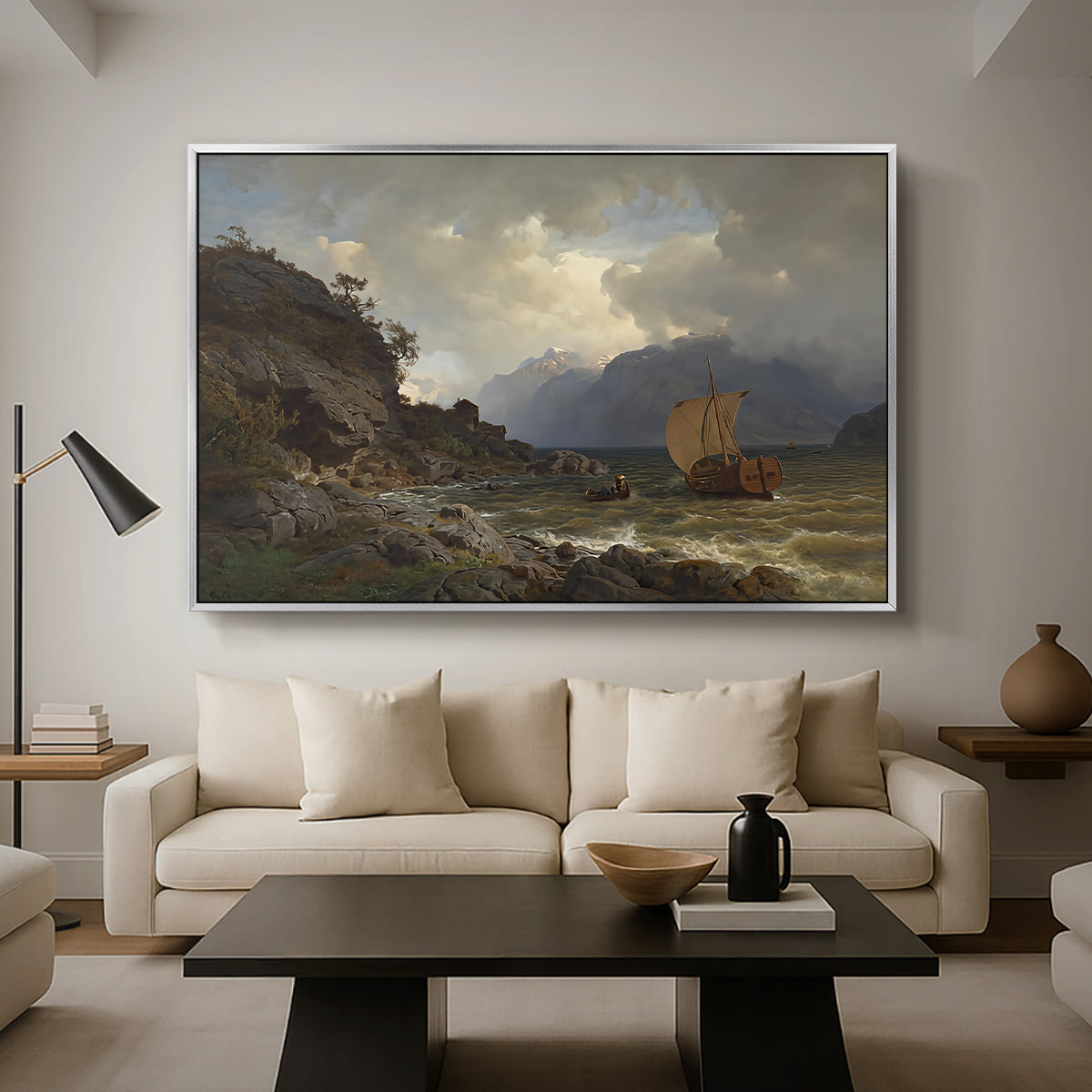 From the Western Coast of Norway, 1862 - Floater Framed Canvas Print