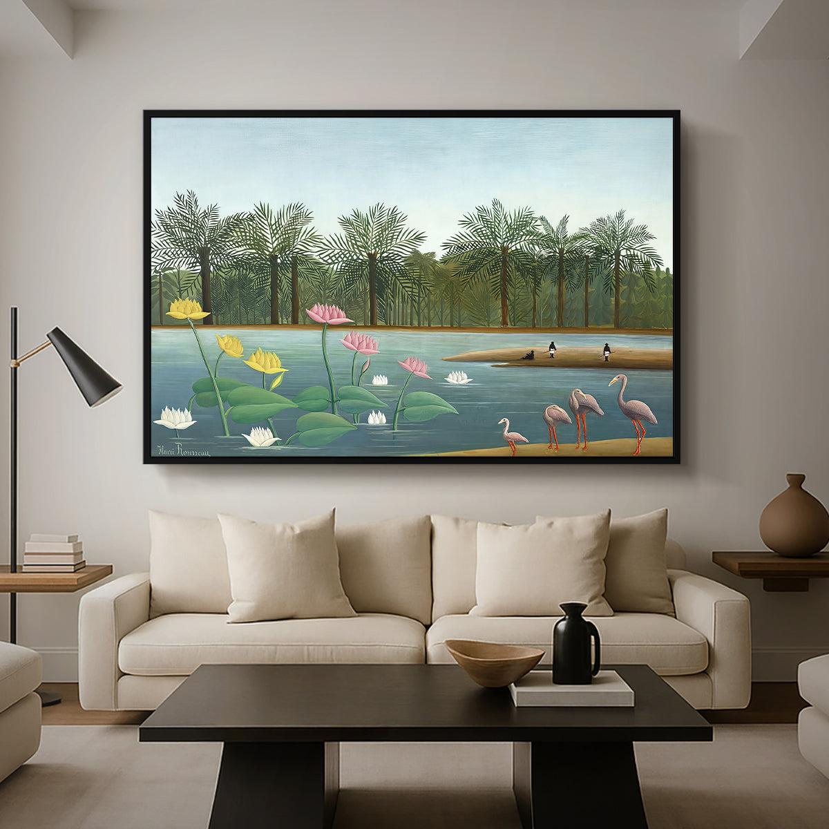 The Flamingoes (Les Flamants), 1907 - Floater Framed Canvas Print