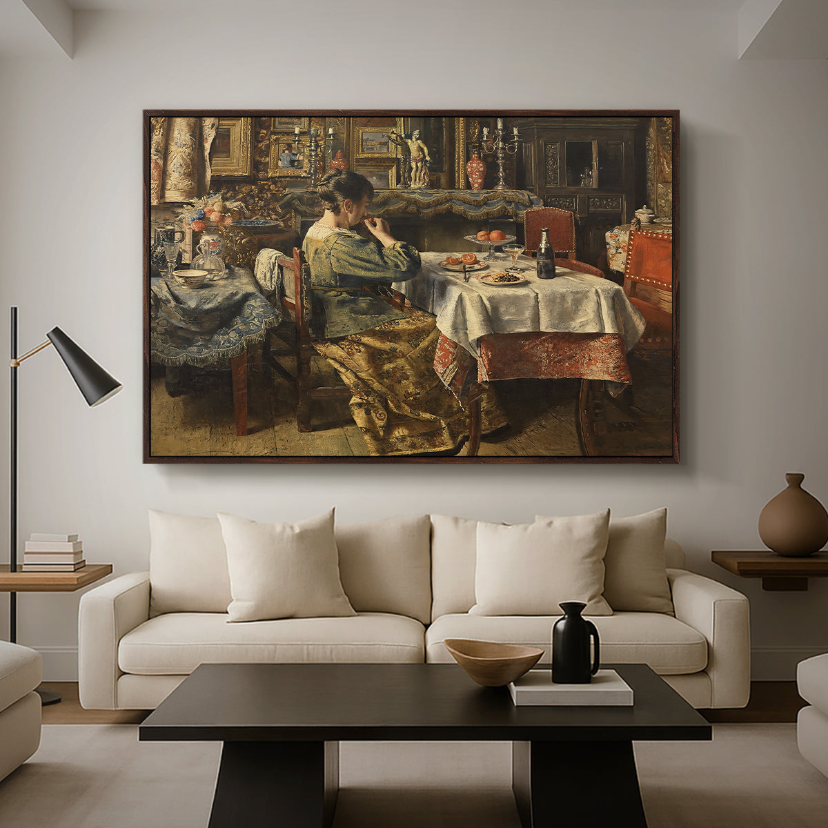 The Meal (De maaltijd), c. 1885 - Floater Framed Canvas Print