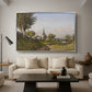 Village Landscape with Church, 1891 - Floater Framed Canvas Print