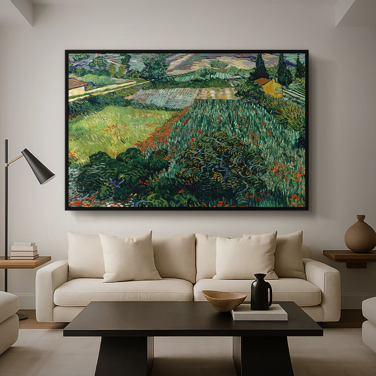 Field with Poppies, Saint-Rémy, 1889 - Floater Framed Canvas Print