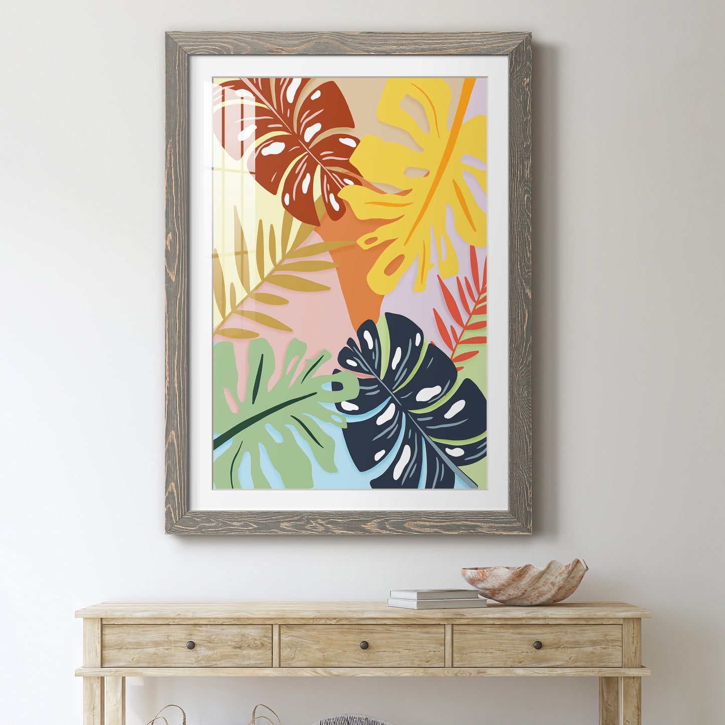 Tropical Foliage II - Premium Framed Print - Distressed Barnwood Frame - Ready to Hang