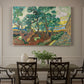 Canvas art print featuring an enclosed garden with trees and pathways rendered in vibrant brushwork, showcased as a statement wall artwork