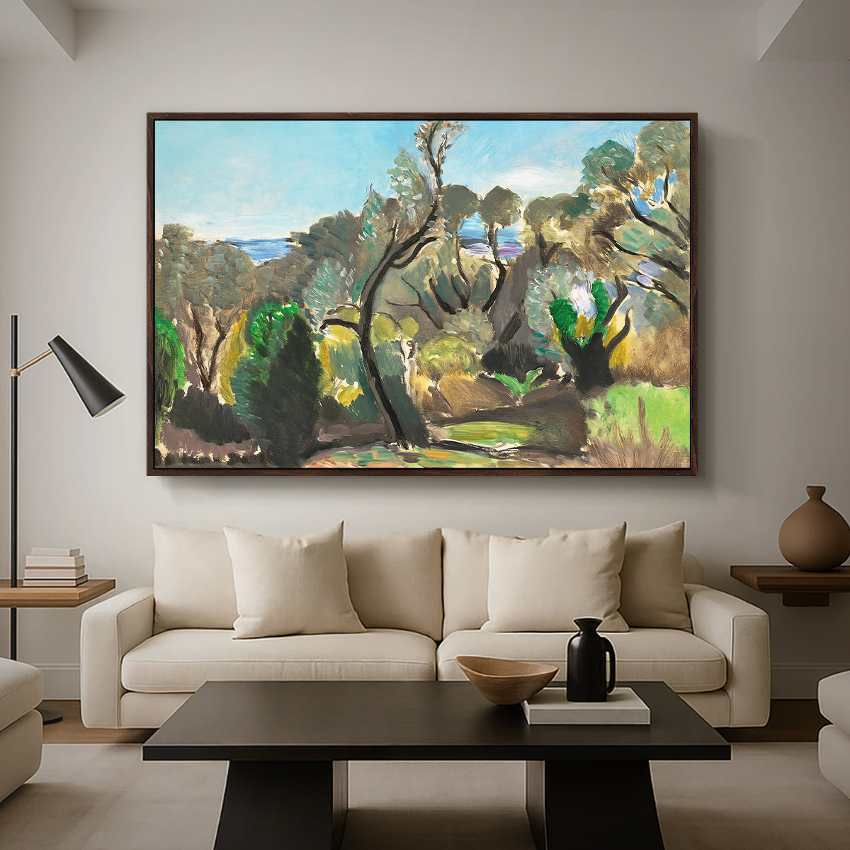 Landscape near Nice, c. 1918 - Floater Framed Canvas Print