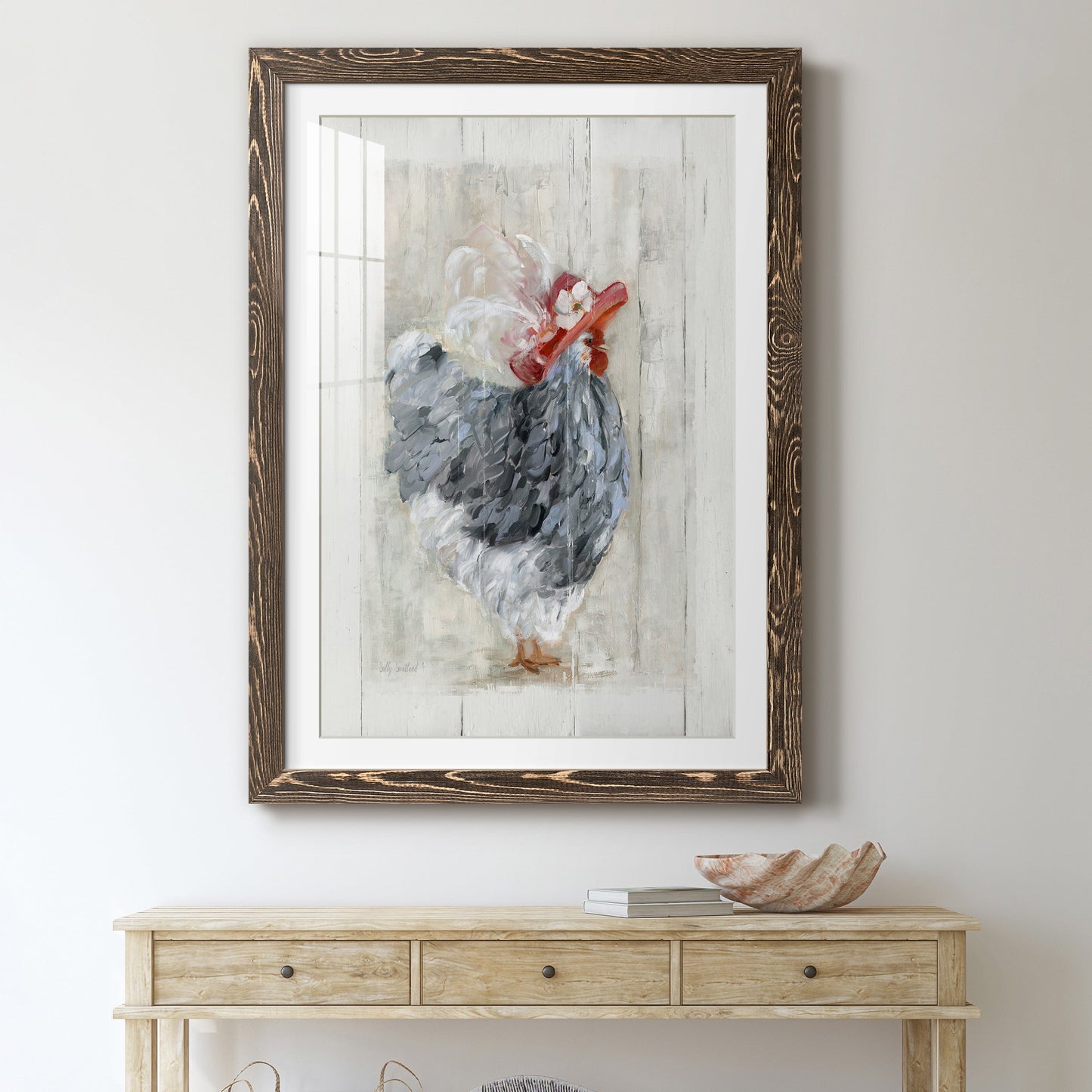 Sunday Best Hen - Premium Framed Print - Distressed Barnwood Frame - Ready to Hang