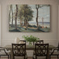 Canvas art print featuring a hillside landscape with religious cross overlooking trees and distant terrain, showcased as a statement wall artwork