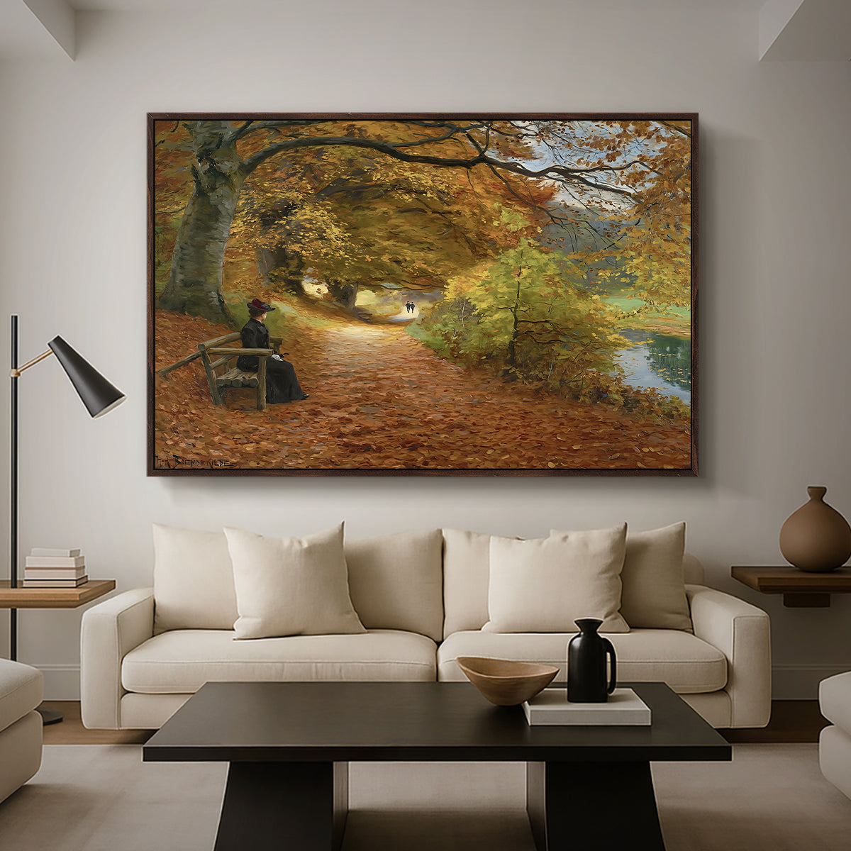 A Wooded Path in Autumn, 1902 - Floater Framed Canvas Print