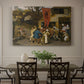 Canvas art print featuring villagers gathered outdoors celebrating in festive scene, showcased as a statement wall artwork
