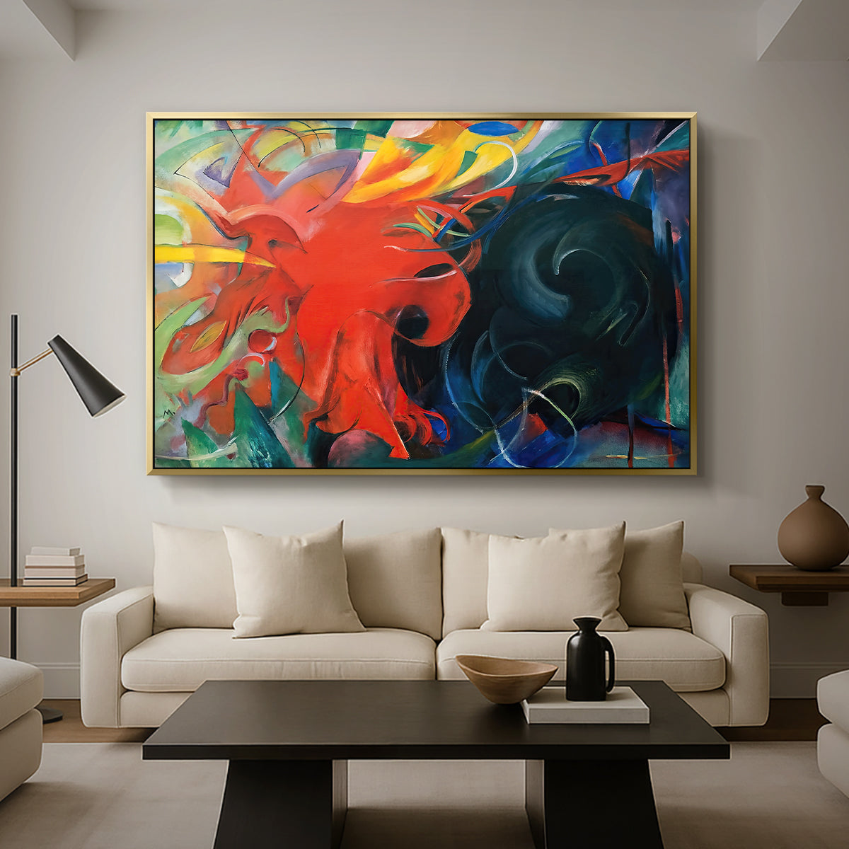 Fighting Forms, 1914 - Floater Framed Canvas Print