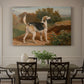Canvas art print featuring a hunting hound standing in landscape with focused posture, showcased as a statement wall artwork