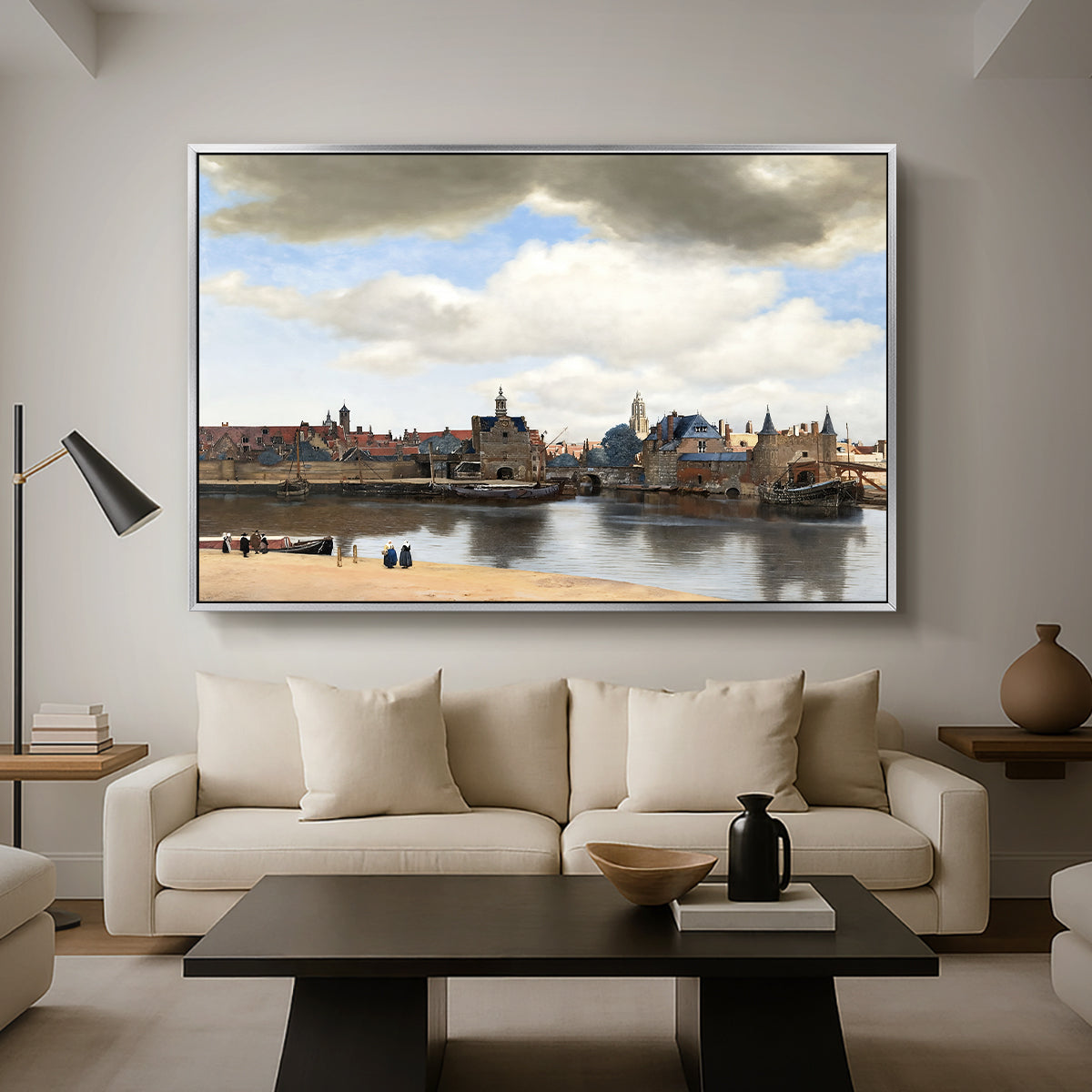 View of Delft, c. 1660-1661 - Floater Framed Canvas Print