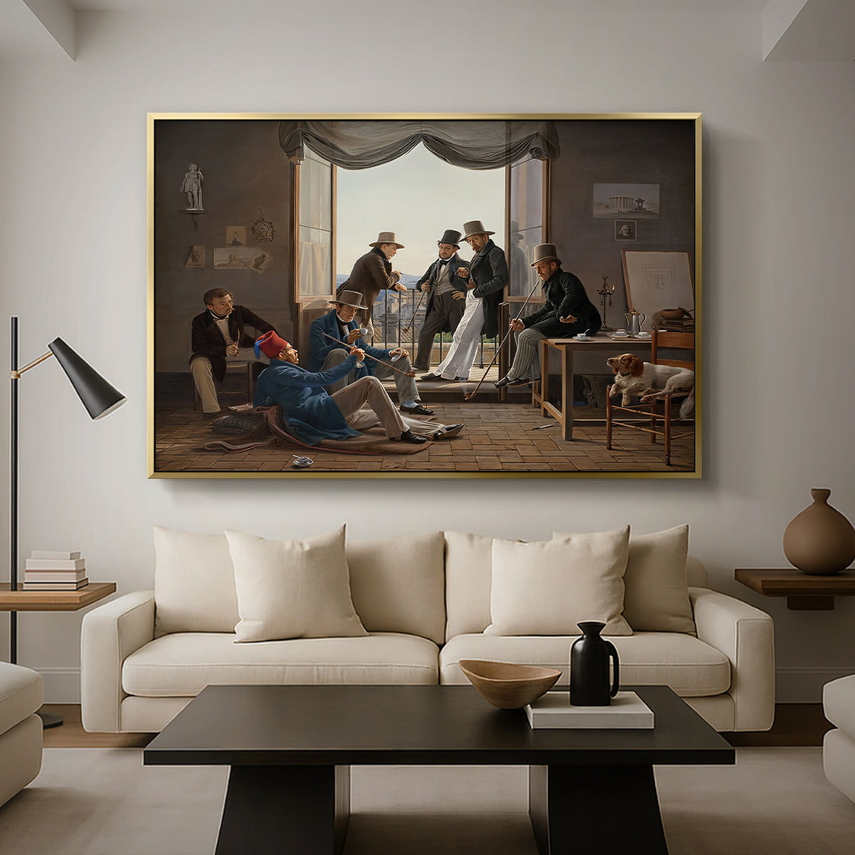 A Group of Danish Artists in Rome, 1837 - Floater Framed Canvas Print
