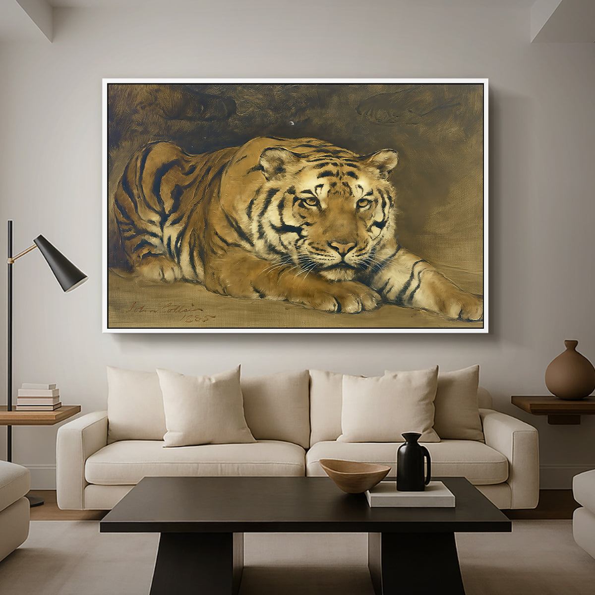 Study of a Tiger for Circe, 1885 - Floater Framed Canvas Print