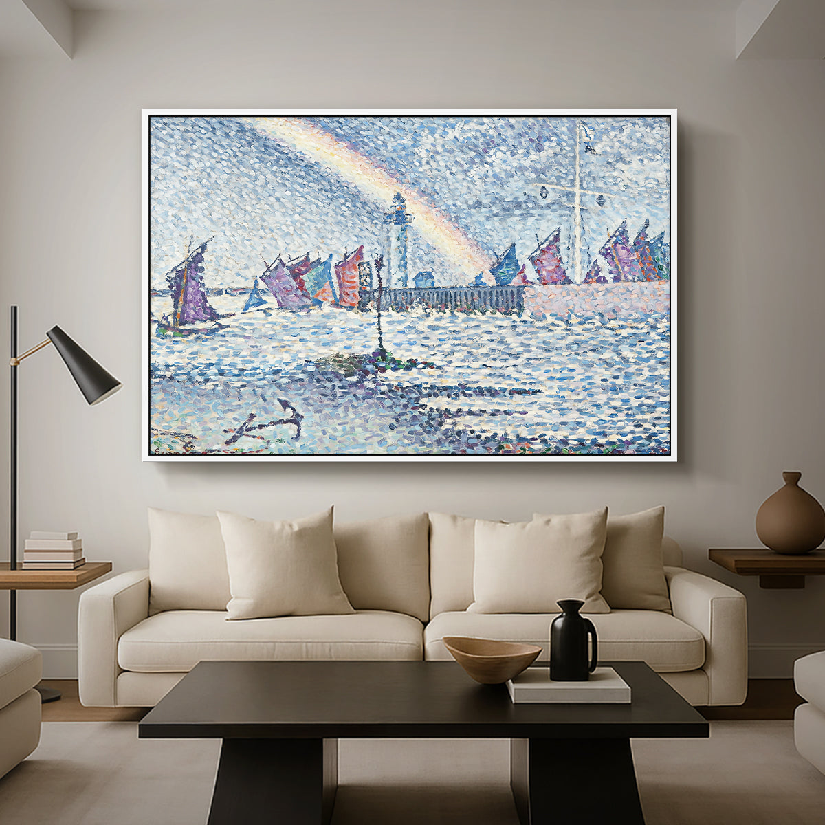 Entrance to the Port of Honfleur, 1899 - Floater Framed Canvas Print