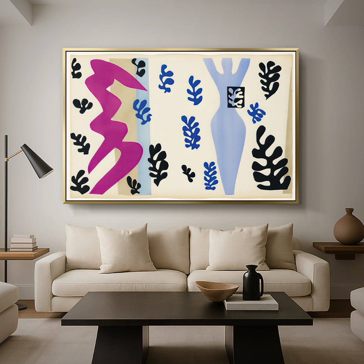 The Knife Thrower (Le lanceur de couteaux), from Jazz, 1947 - Floater Framed Canvas Print