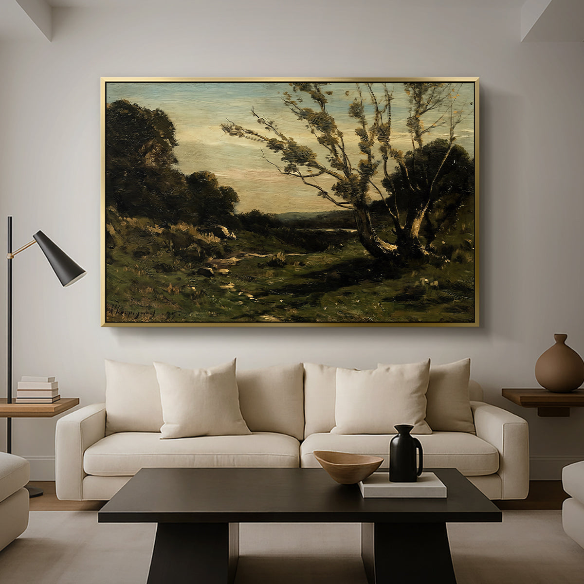 Morning in the Nievre, 1877 - Floater Framed Canvas Print