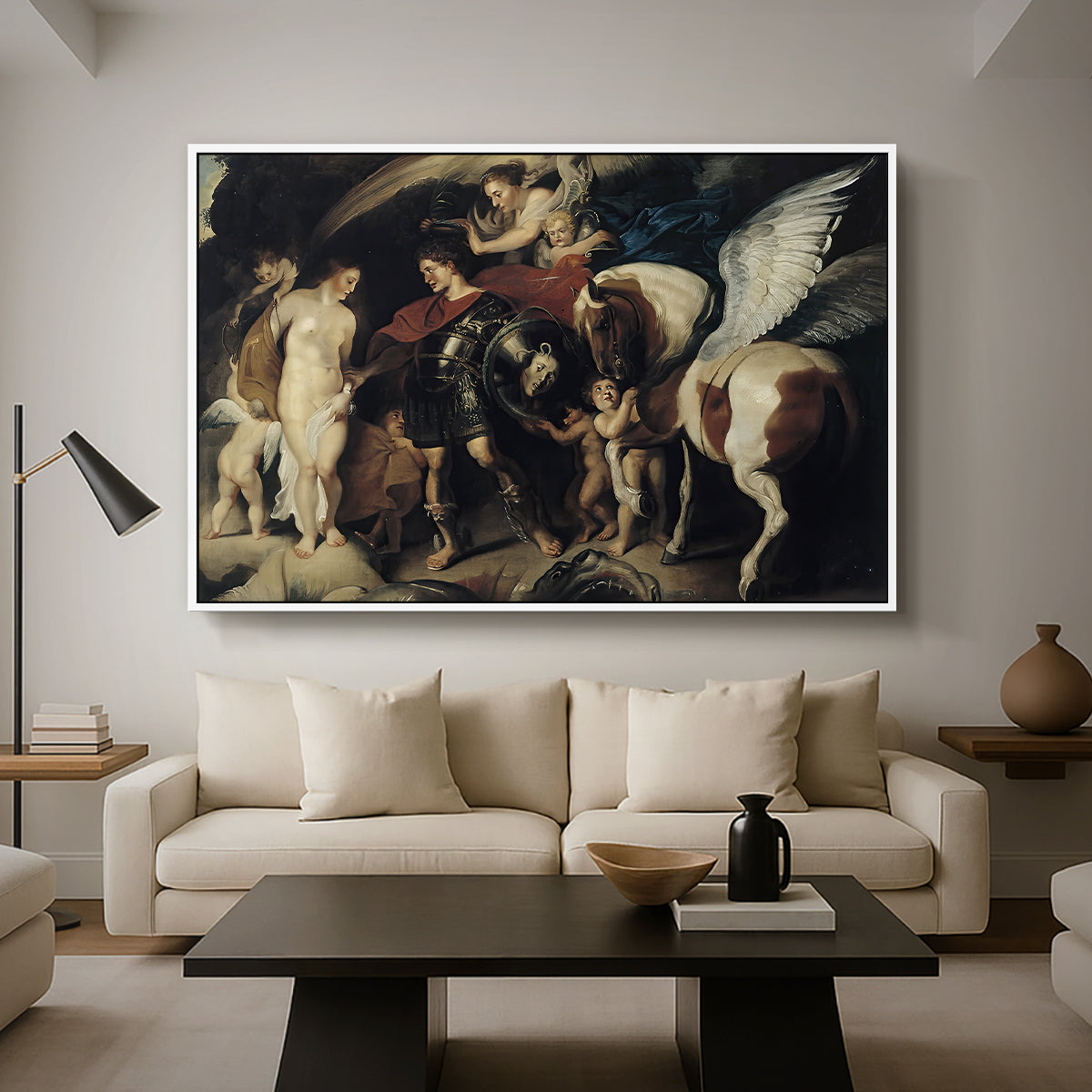 Perseus and Andromeda, c. 1620 - Floater Framed Canvas Print