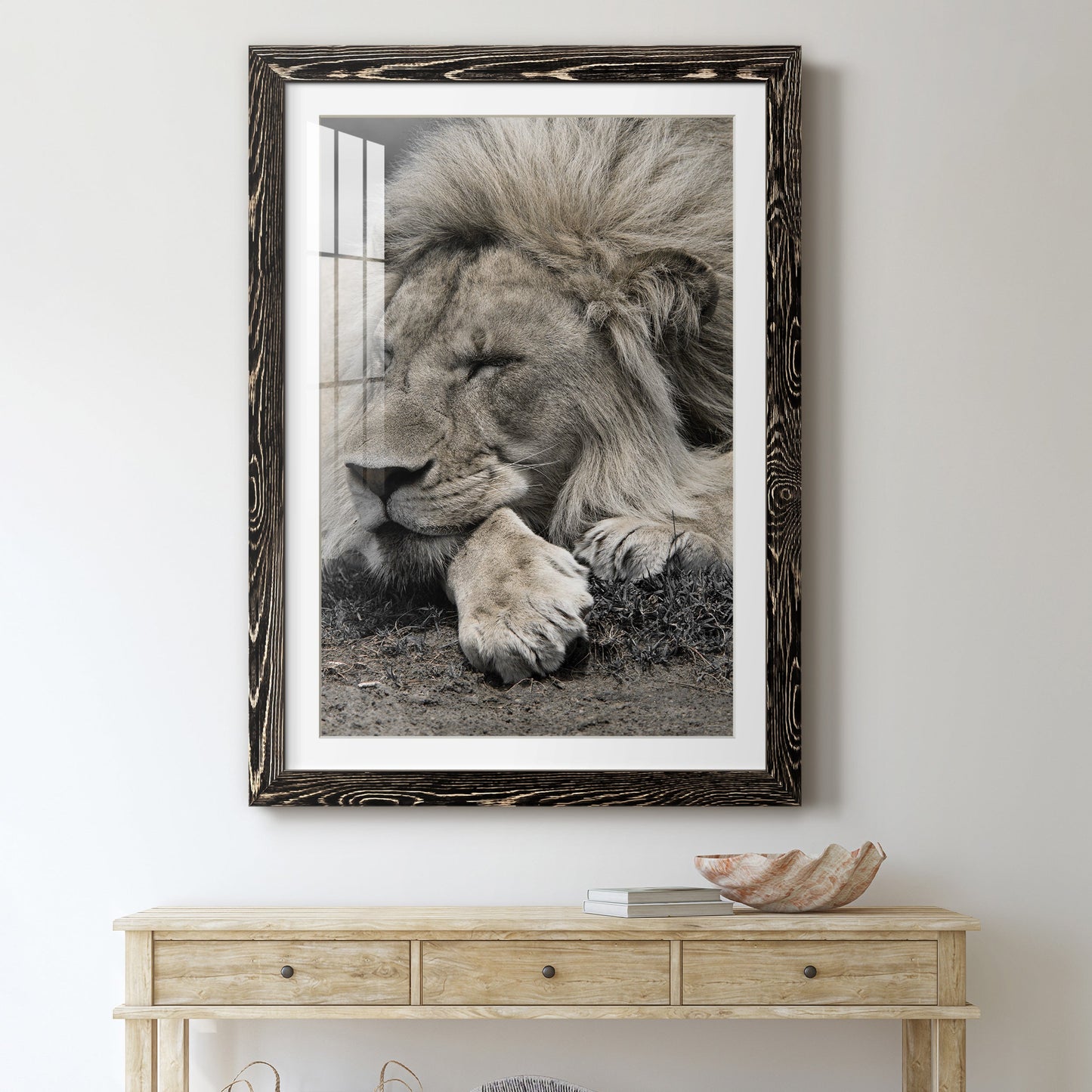 Sleepy Afternoon in Masai Mara - Premium Framed Print - Distressed Barnwood Frame - Ready to Hang