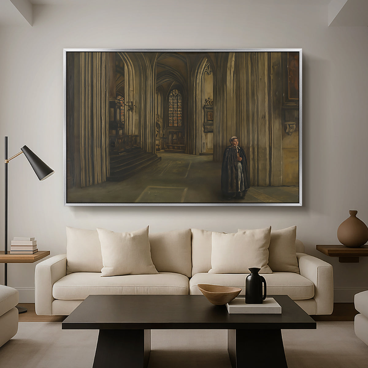Interior of a Church, 1871 - Floater Framed Canvas Print