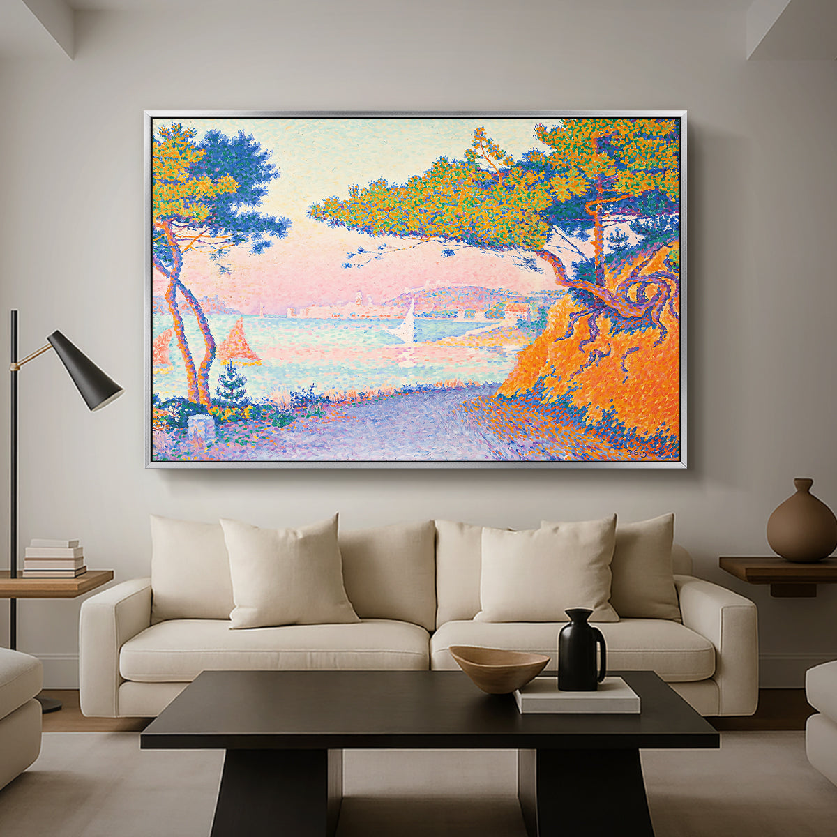 Golfe Juan, 1896 - Floater Framed Canvas Print