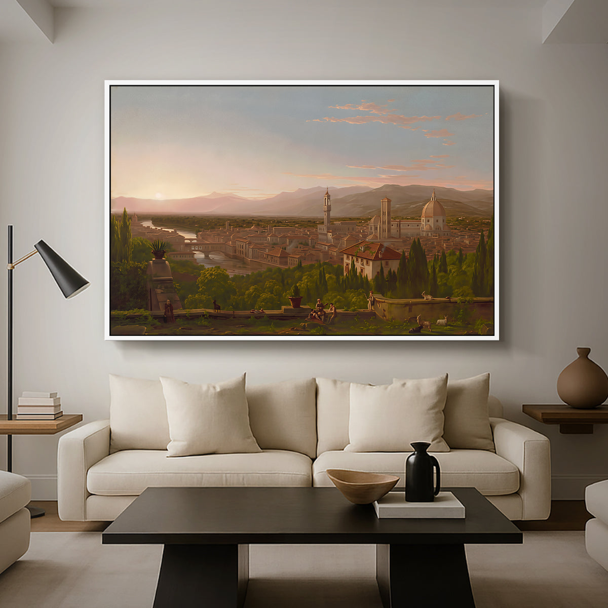 View of Florence from San Miniato, 1837 - Floater Framed Canvas Print