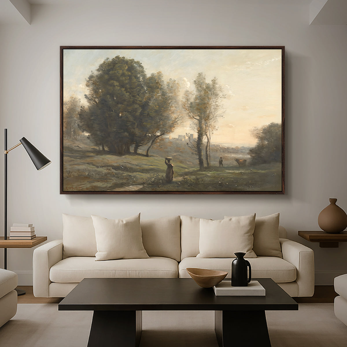 Landscape (Souvenir of les landes), c. 1872 - Floater Framed Canvas Print