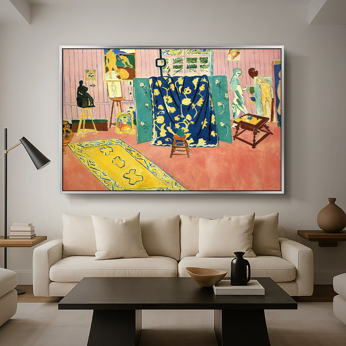 The Pink Studio (L'Atelier Rose), 1911 - Floater Framed Canvas Print