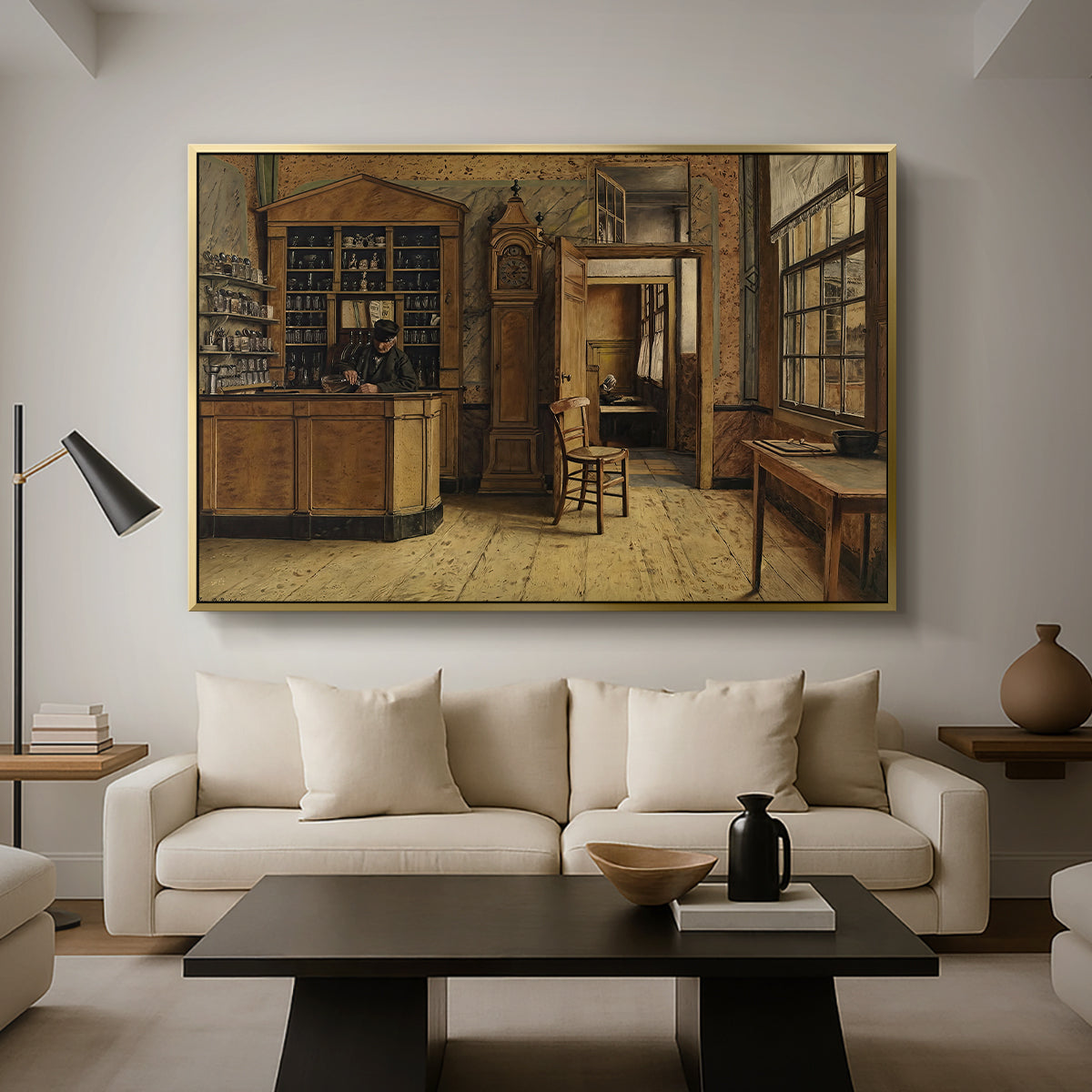 The Old Inn 'Het Loodshuis' in Antwerp, 1877 - Floater Framed Canvas Print