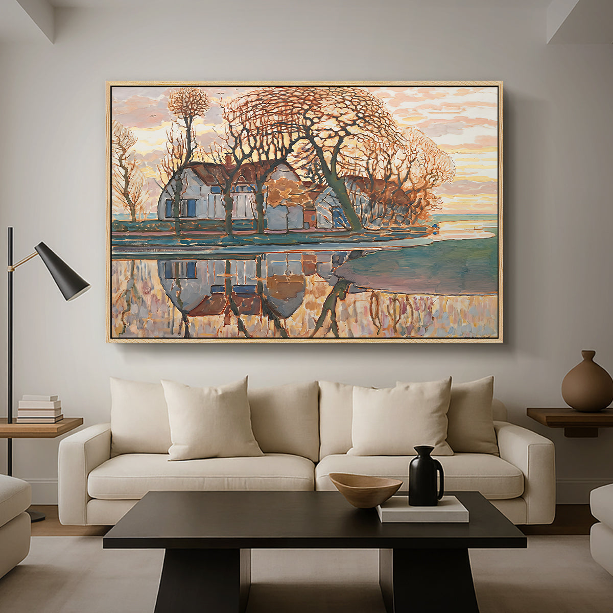 Farm near Duivendrecht, c. 1916 - Floater Framed Canvas Print