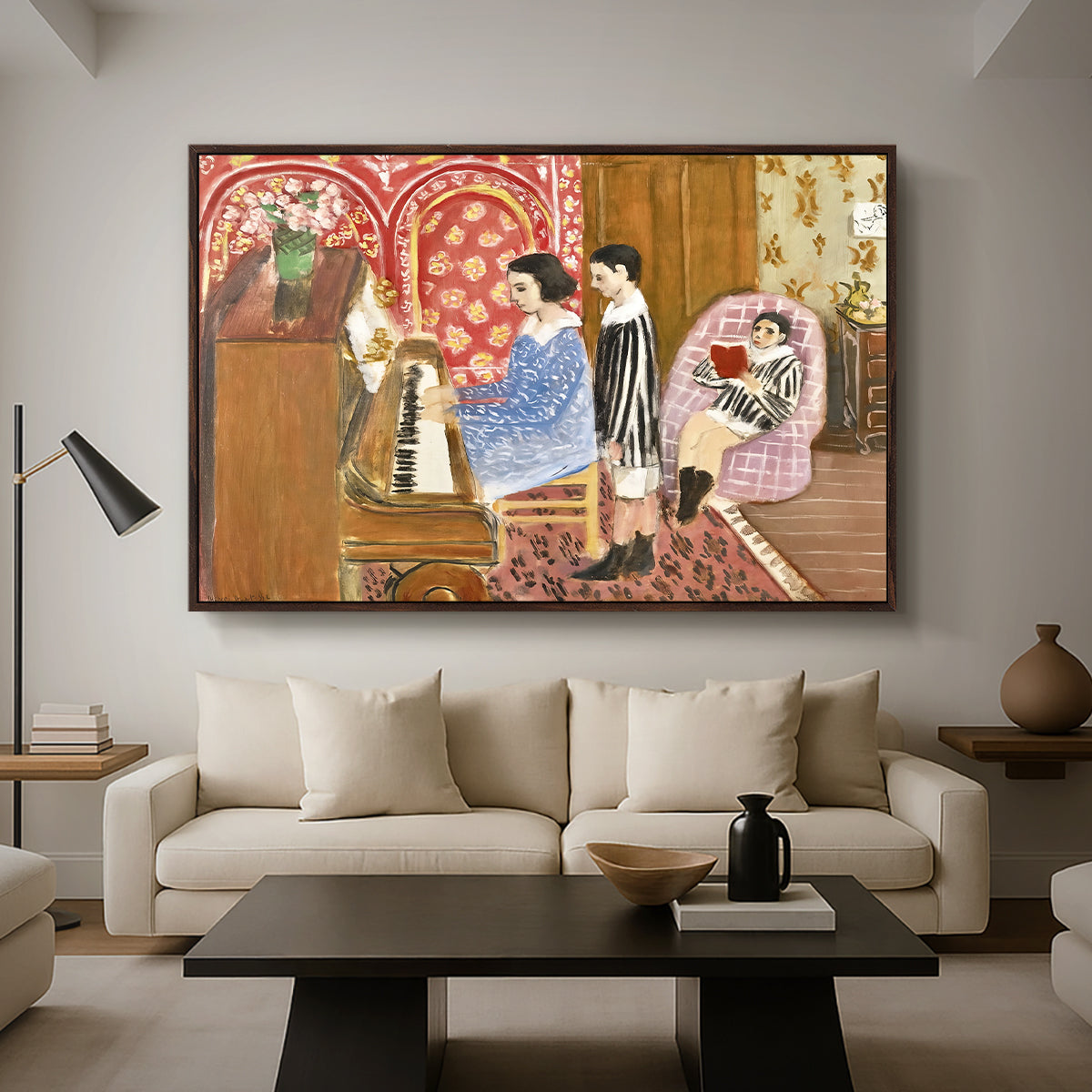 The Piano Lesson, 1923 - Floater Framed Canvas Print