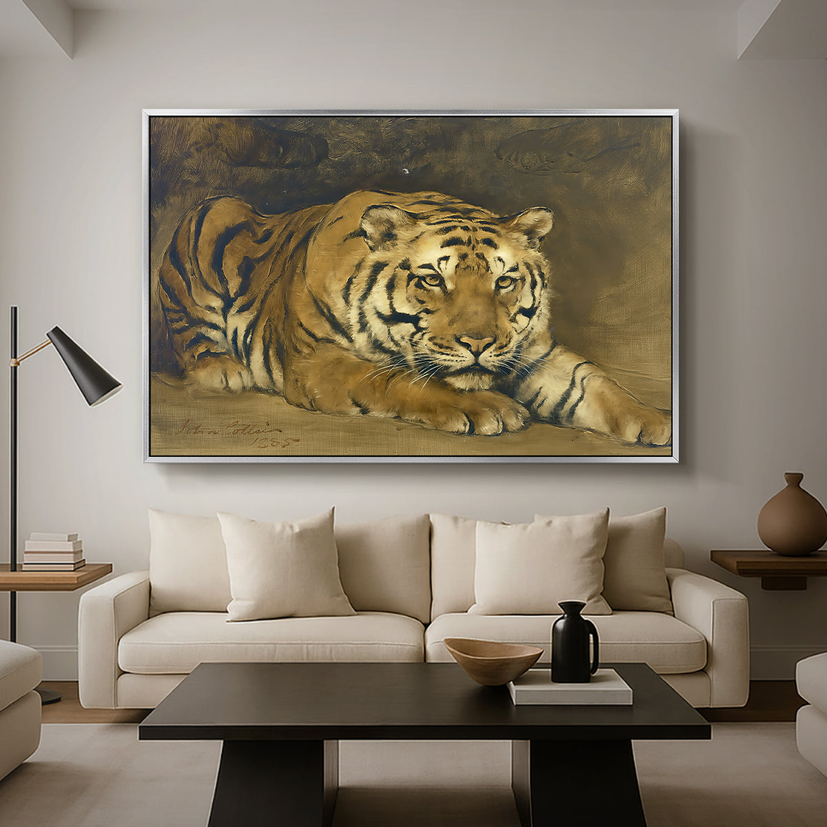 Study of a Tiger for Circe, 1885 - Floater Framed Canvas Print