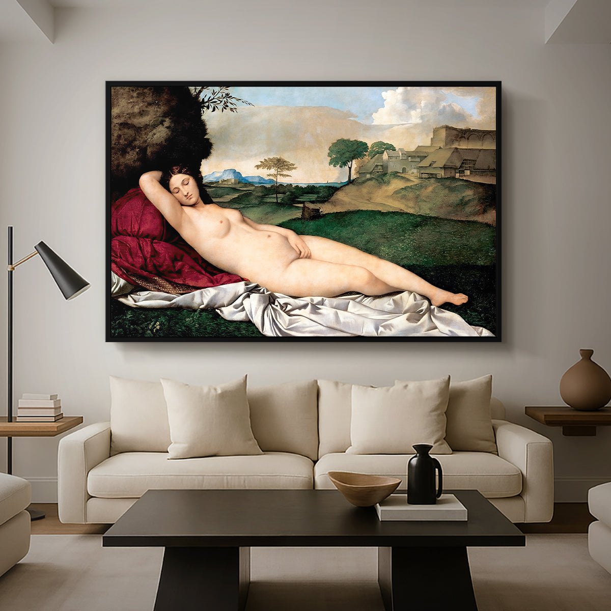Sleeping Venus, c. 1510 - Floater Framed Canvas Print