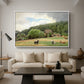Farm with Grazing Cows (Bondegård med beitende kuer), 1892 - Floater Framed Canvas Print