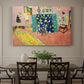 Canvas art print featuring a studio interior filled with objects in pink tones, showcased as a statement wall artwork