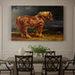 Canvas art print featuring a large shire horse standing prominently in wide open landscape, showcased as a statement wall artwork