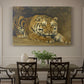 Canvas art print featuring a tiger lying in resting position with detailed form, showcased as a statement wall artwork