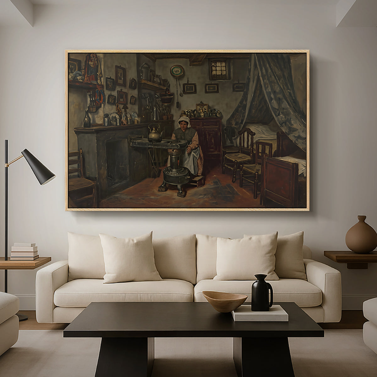 Interior, c. 1865-1870 - Floater Framed Canvas Print