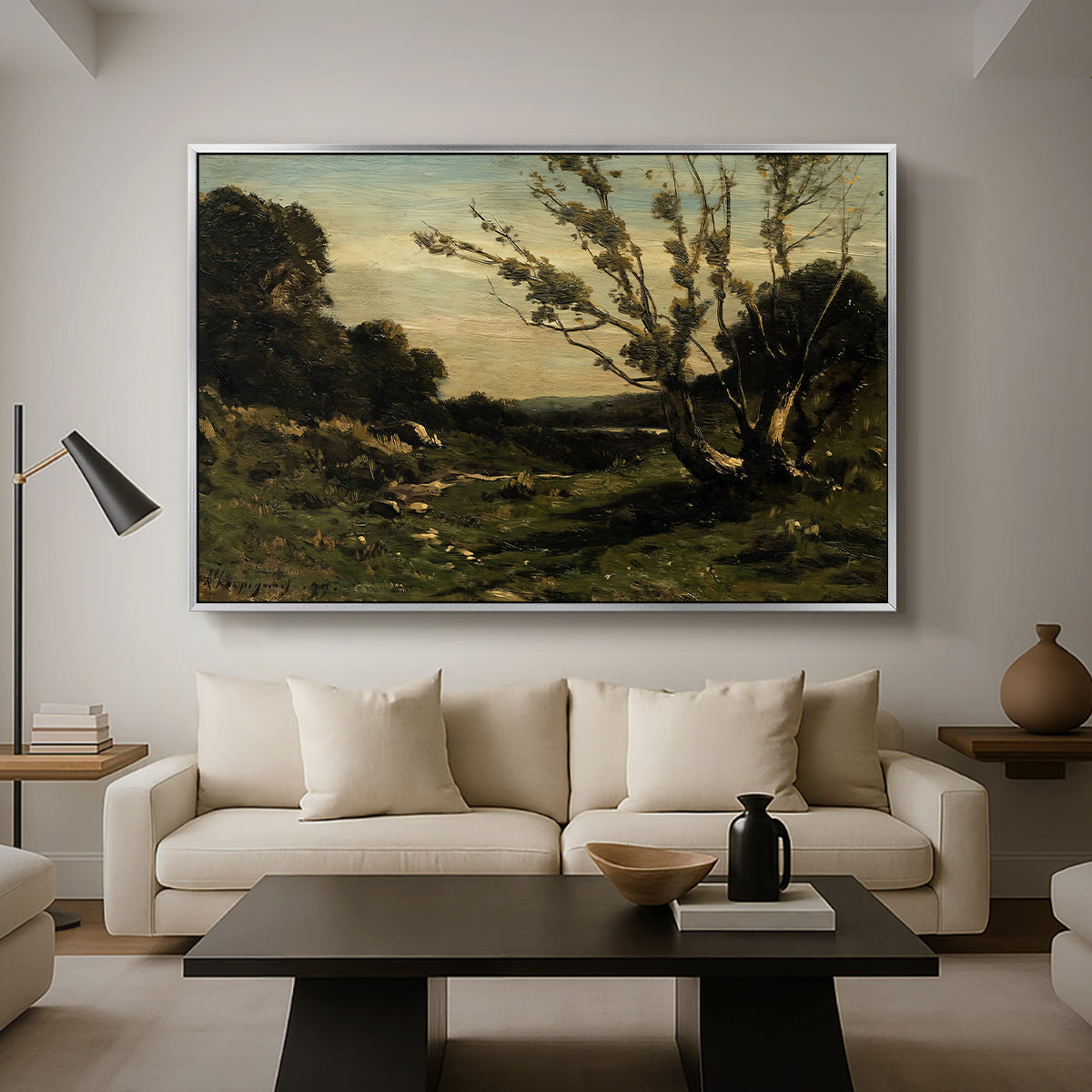 Morning in the Nievre, 1877 - Floater Framed Canvas Print