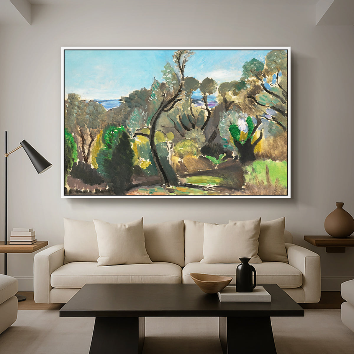 Landscape near Nice, c. 1918 - Floater Framed Canvas Print