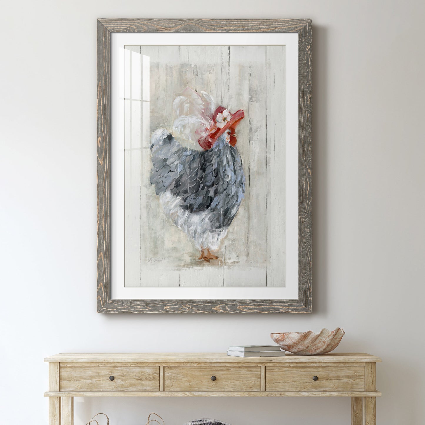 Sunday Best Hen - Premium Framed Print - Distressed Barnwood Frame - Ready to Hang