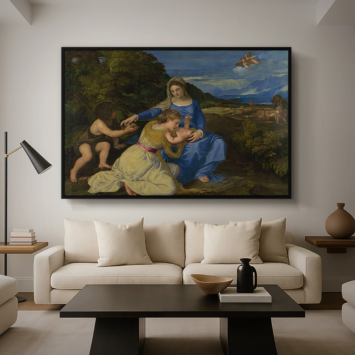 The Aldobrandini Madonna, 1532 - Floater Framed Canvas Print